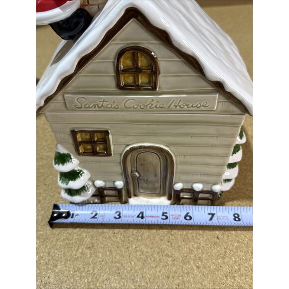 VTG 1980 Otagiri Handpainted Santa’s Cookie House Cookie Jar 11x7.5 - Picture 12 of 12
